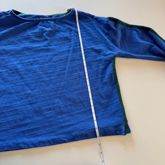 Loft-Blue-Cobalt-Green-Stripe-Sporty-Collegiate-100% Cotton-Boatneck-Women’s-S - Picture 9 of 9